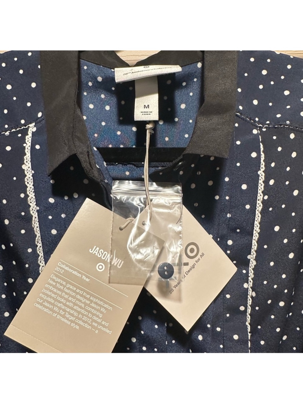 Jason Wu Navy Polka Dot Sleeveless Shirt Dress NWT - Picture 8 of 8
